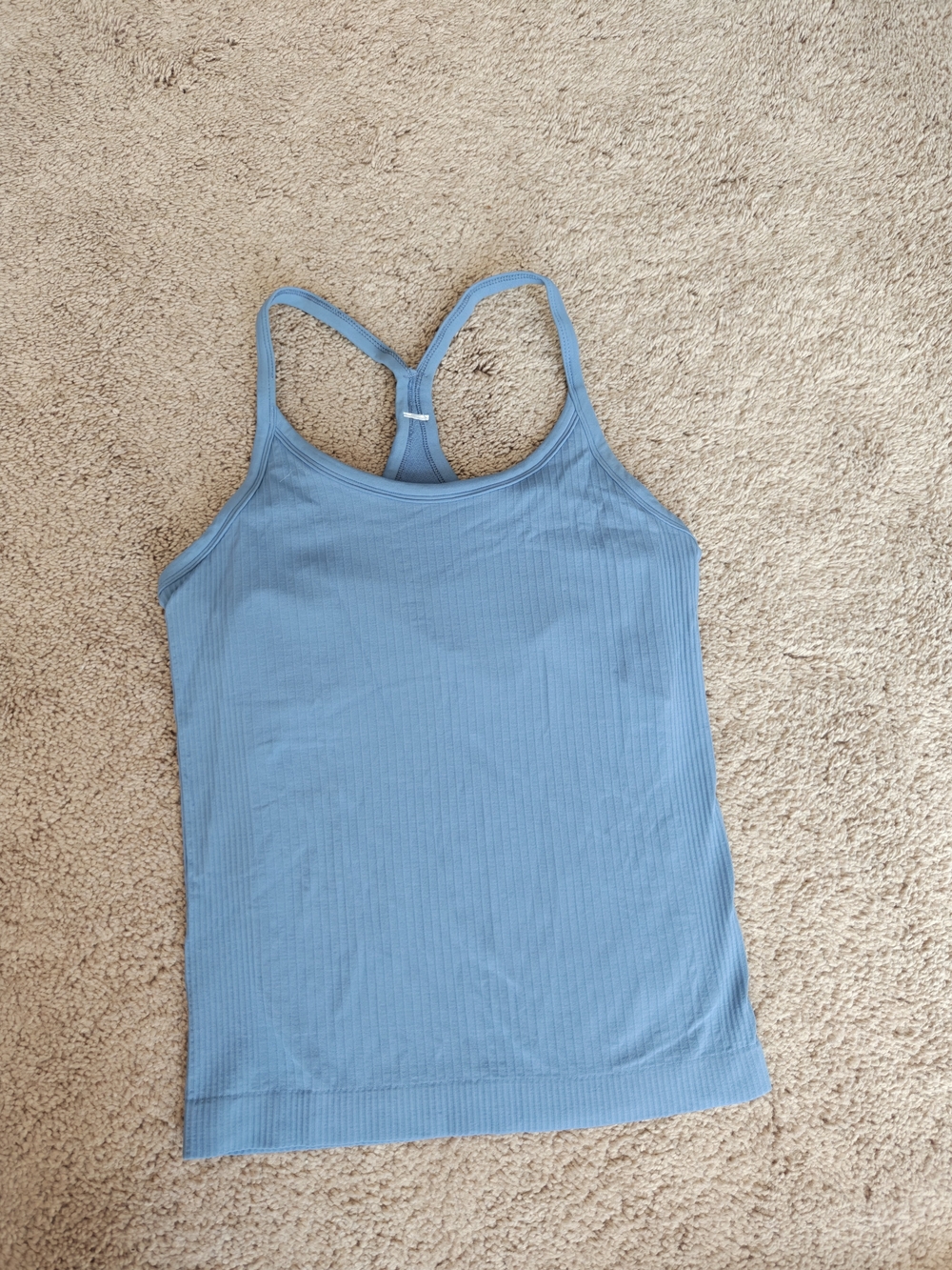 Amazon Ribbed Racerback Tank Top - Light Blue - Picture 1 of 3